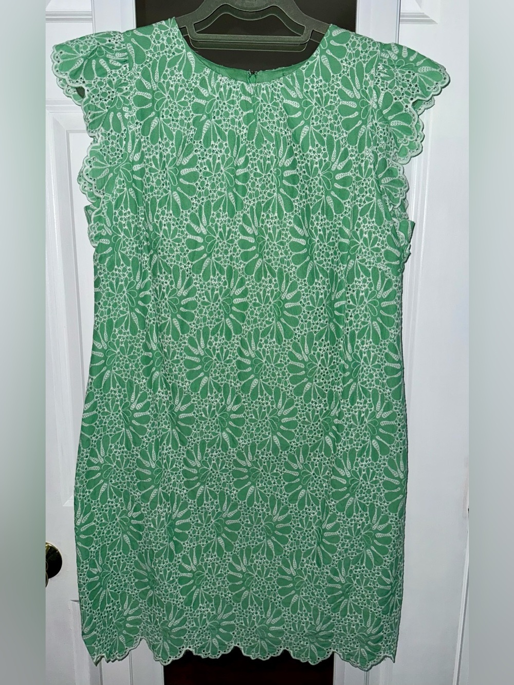 LOFT Green Eyelet Dress